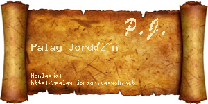 Palay Jordán névjegykártya